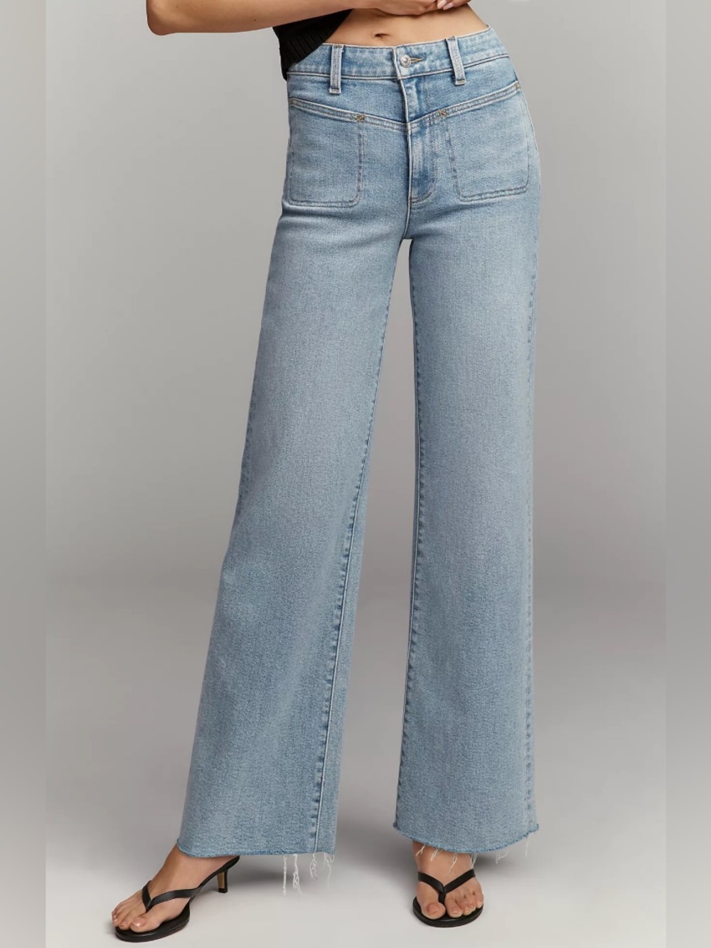 Anthropologie PAIGE Anessa 31 Front Yoke High-Rise Wide-Leg Jeans - Picture 2 of 8